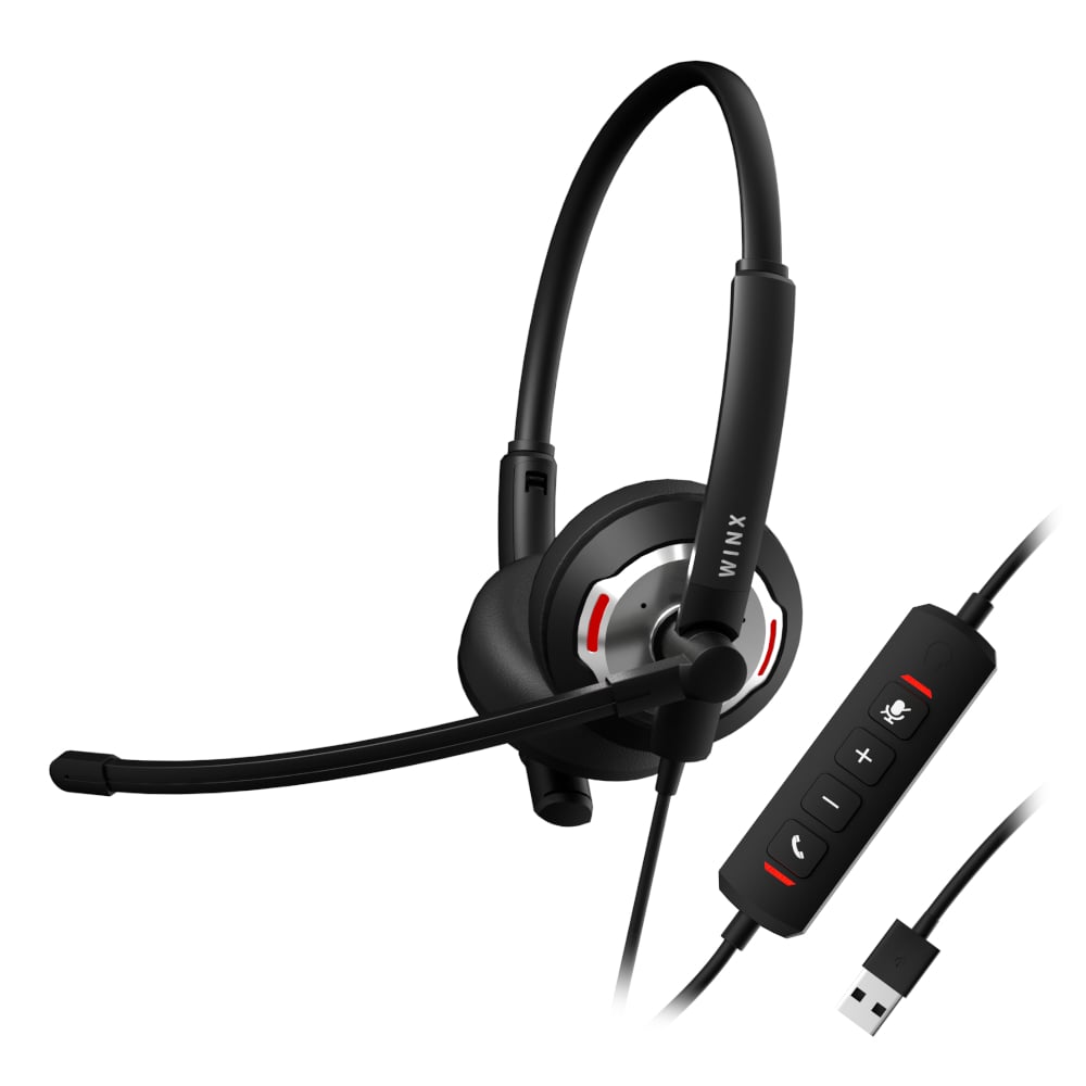 WINX CALL Pro AI Noise Cancelling Mic Headset Black