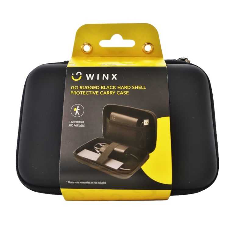 Winx Go Rugged Hardshell Protective Carry Case - Black Black