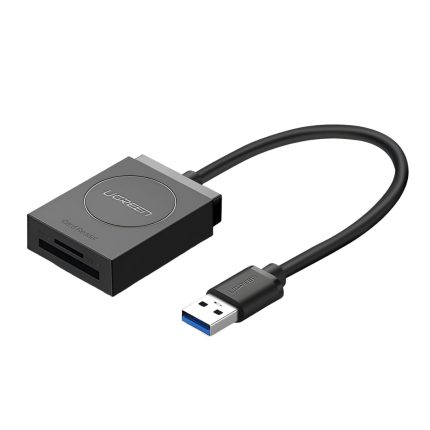 UGREEN USB 3.0 Dual Slot Card Reader for SD/TF Cards – 5Gbps Data Transfer Black