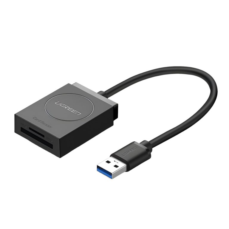 UGREEN USB 3.0 Dual Slot Card Reader for SD/TF Cards – 5Gbps Data Transfer Black