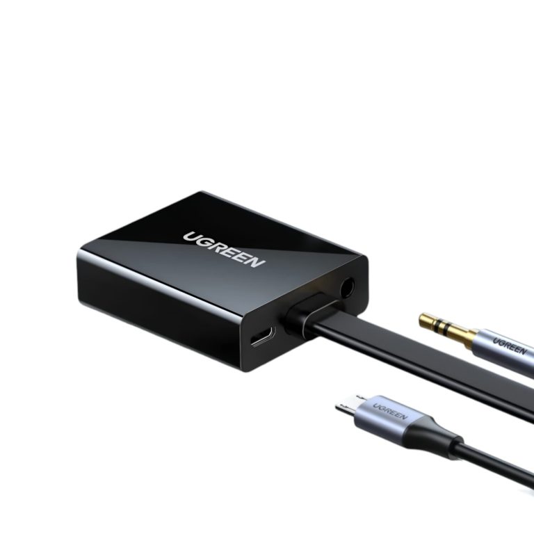 with 3.5mm Audio and Power Port - Black Black