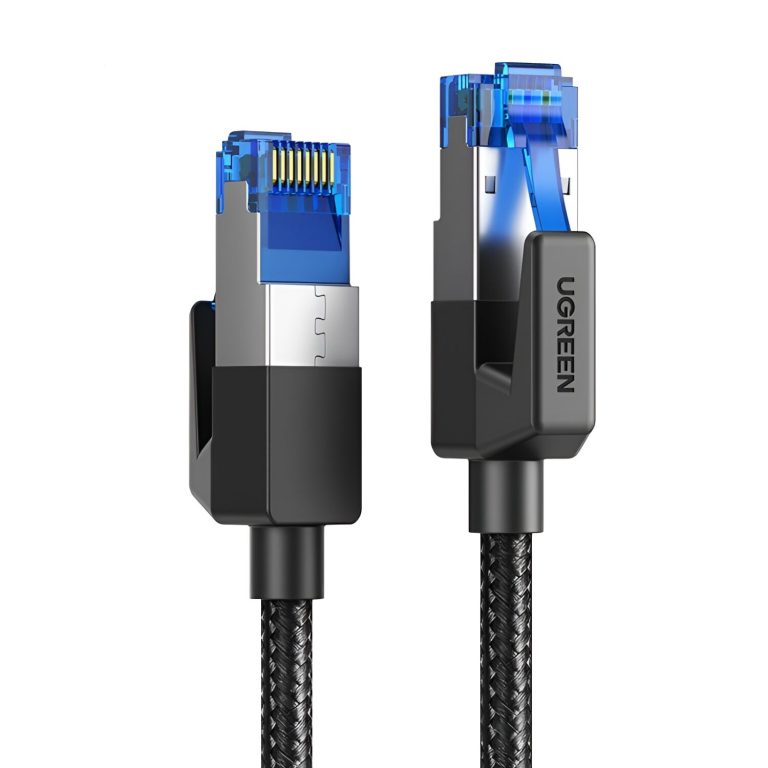 UGREEN Cat8 Nylon Braided Ethernet Cable - 40Gbps with Modular Plugs - 1m Black