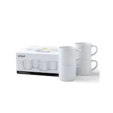 2009392 - Cricut 295ml Stack Ceramic Mugs Blank White 4pc - 2009392 - Cricut 295ml Stack Ceramic Mugs Blank White 4pc