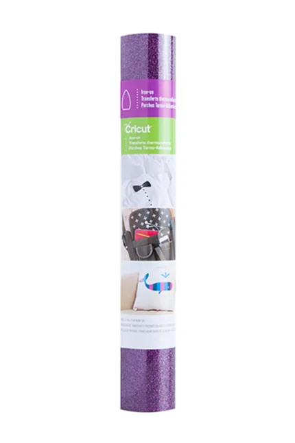 2003123 - Cricut Glitter Iron-On 30x48cm (Eggplant) - Cricut 2003123, Heat transfer vinyl roll, Smooth heat transfer vinyl, Purple, Monochromatic, Glossy, Cricut Maker Cricut Explore Machines