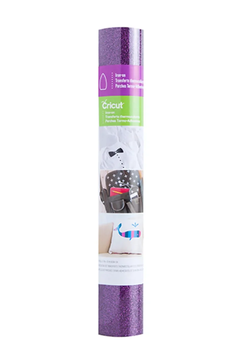 2003123 - Cricut Glitter Iron-On 30x48cm (Eggplant) - Cricut 2003123, Heat transfer vinyl roll, Smooth heat transfer vinyl, Purple, Monochromatic, Glossy, Cricut Maker Cricut Explore Machines