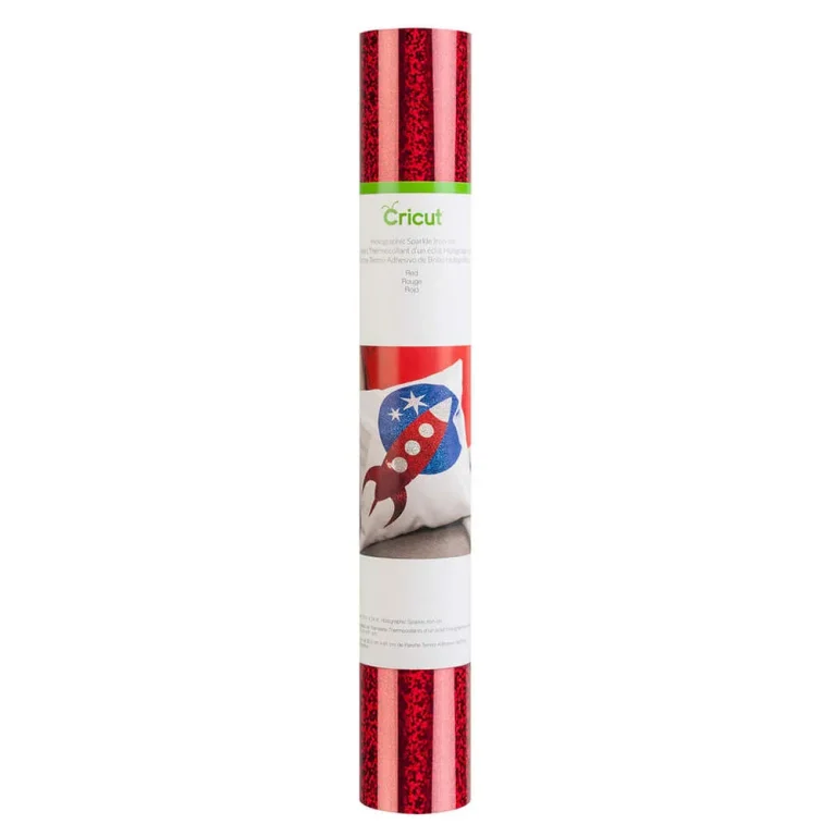 2004137: Cricut holo Sparkle Iron-On 12x24'' (Red) - 2004137: Cricut holo Sparkle Iron-On 12x24'' (Red)