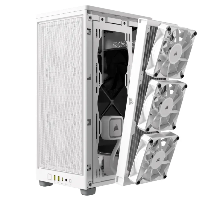 2000D AIRFLOW White Mini-ITX PC Case; 3x 2.5'' Drive Bays; Up to 360mm Radiator compatible - Corsair 2000D AIRFLOW, Small Form Factor (SFF), PC, White, Mini-ITX, 9 cm, 36.5 cm