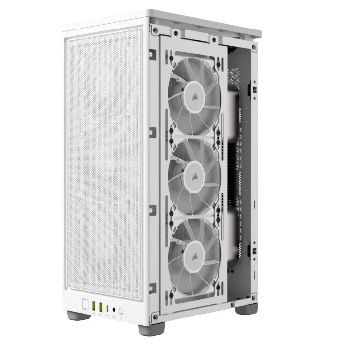 2000D AIRFLOW White Mini-ITX PC Case; 3x 2.5'' Drive Bays; Up to 360mm Radiator compatible - Corsair 2000D AIRFLOW, Small Form Factor (SFF), PC, White, Mini-ITX, 9 cm, 36.5 cm