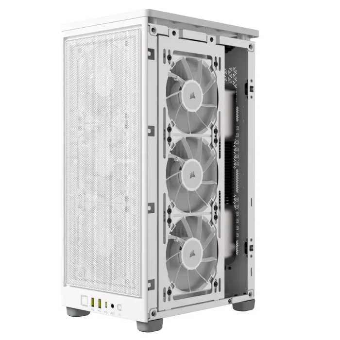 2000D AIRFLOW White Mini-ITX PC Case; 3x 2.5'' Drive Bays; Up to 360mm Radiator compatible - Corsair 2000D AIRFLOW, Small Form Factor (SFF), PC, White, Mini-ITX, 9 cm, 36.5 cm