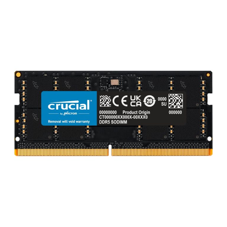 Crucial 64GB 5600MHz DDR5 SODIMM Notebook Memory Black