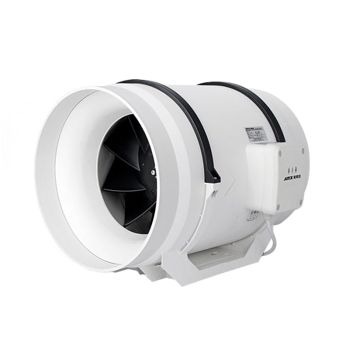 AMX 200mm Mixed Flow Industrial Inline Duct Fan White
