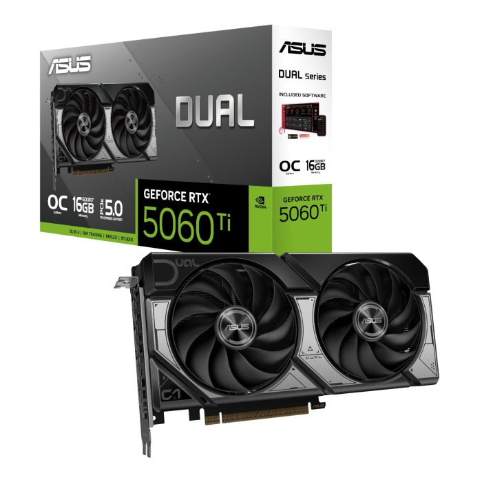 ASUS Dual GeForce RTX 5060 Ti OC Edition 16GB GDDR7 Graphics Card Black
