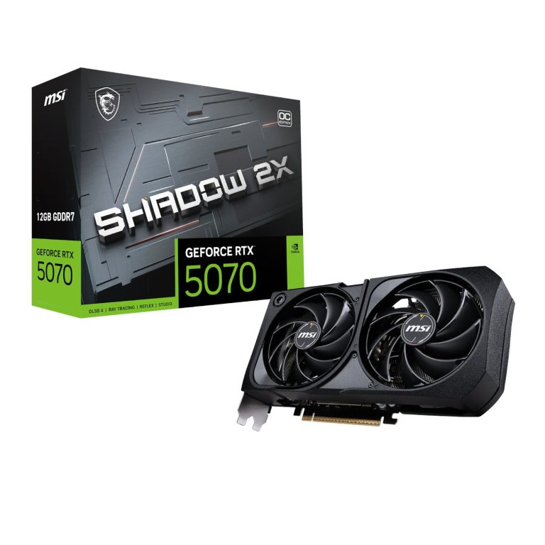 MSI GeForce RTX 5070 SHADOW 2X OC 12GB Graphics Card Black