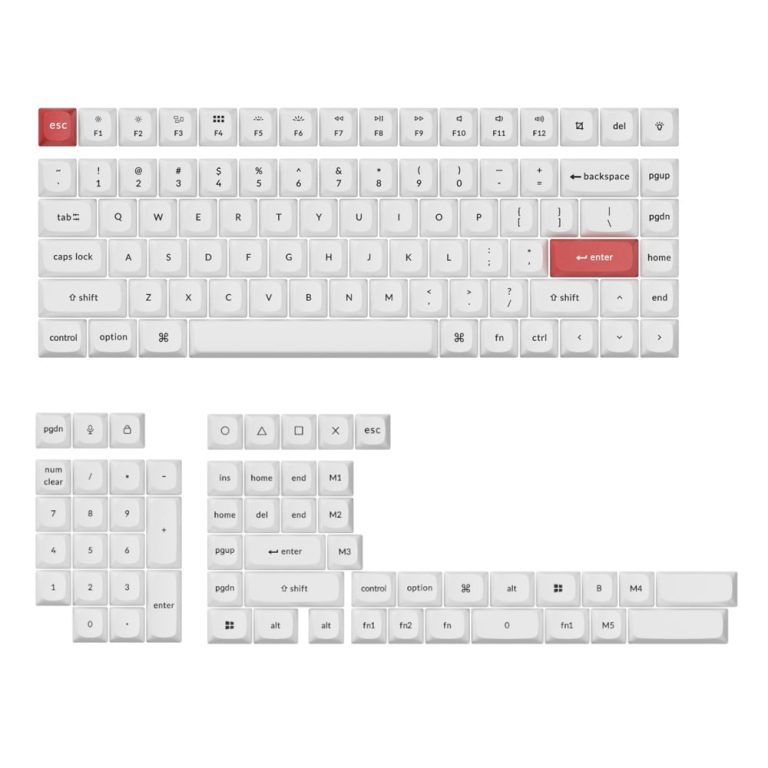 Keychron Double Shot PBT OSA Full Keycap Set - Black/White Black/White