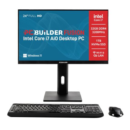 PCBuilder FUSION 24″ Intel Core i7-14700 Windows 11 AiO Desktop PC -