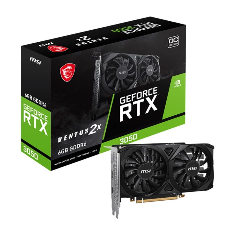 MSI Nvidia GeForce RTX 3050 Ventus 2X 6G OC GDDR6 96-BIT Graphics Card -