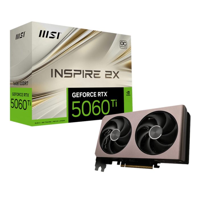 MSI GeForce RTX 5060 Ti 16GB INSPIRE 2X OC Graphics Card Gold