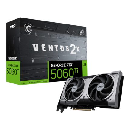 MSI GeForce RTX 5060 Ti VENTUS 2X OC PLUS 16GB GDDR7 Graphics Card Black/Silver