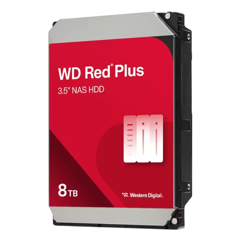 Western Digital Red Plus 8TB NAS HDD - Reliable 3.5" SATA Drive for NAS -