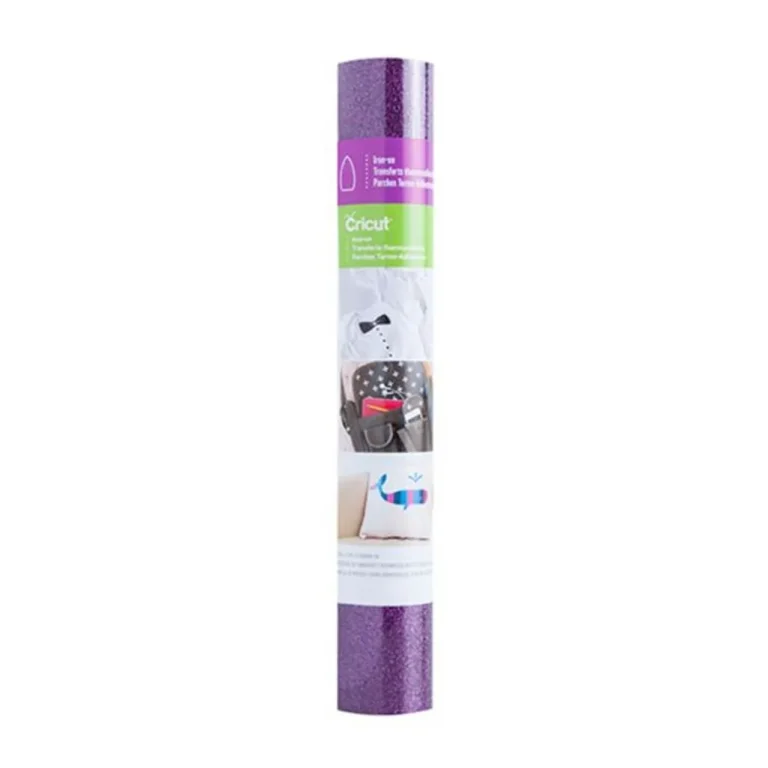 2003123 - Cricut Glitter Iron-On 30x48cm (Eggplant) - Cricut 2003123, Heat transfer vinyl roll, Smooth heat transfer vinyl, Purple, Monochromatic, Glossy, Cricut Maker Cricut Explore Machines