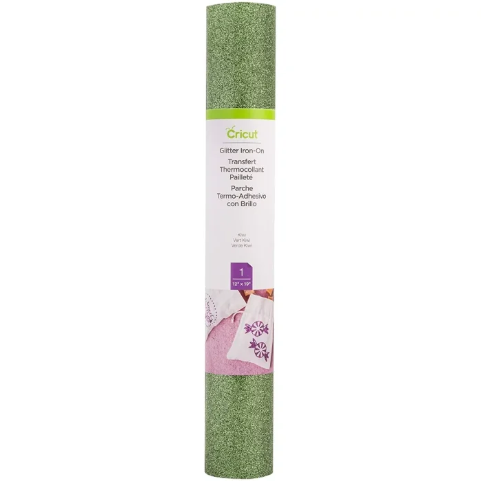 2003247 - Cricut Glitter Iron-On 30x48cm (Kiwi) - Cricut Glitter Iron-On, Heat transfer vinyl roll, Green, Monochromatic, Glitter, Cricut Maker, Cricut Explore Machines, 300 mm