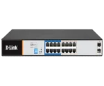 16 PoE 10/100/1000 ports + 2 Gigabit SFP ports Long Range Smart Switch 150W total POE budget; Max Distance 250m - D-Link DGS-F1210-18PS-E, Managed, L2, Gigabit Ethernet (10/100/1000), Power over Ethernet (PoE), Rack mounting